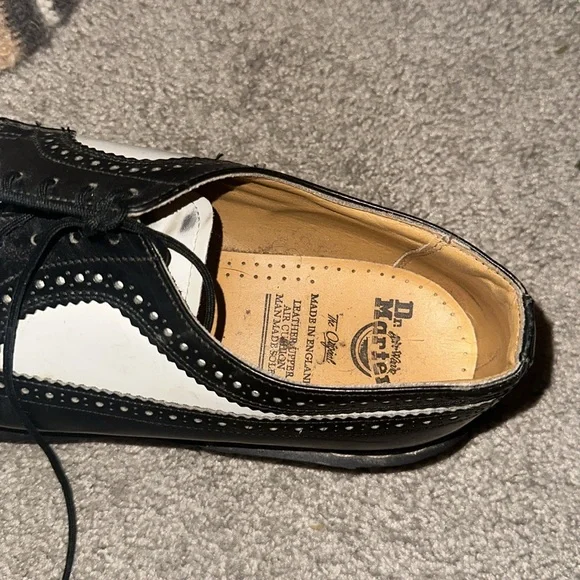 RARE Dr Martens Platform Leather Black and White dress shoes